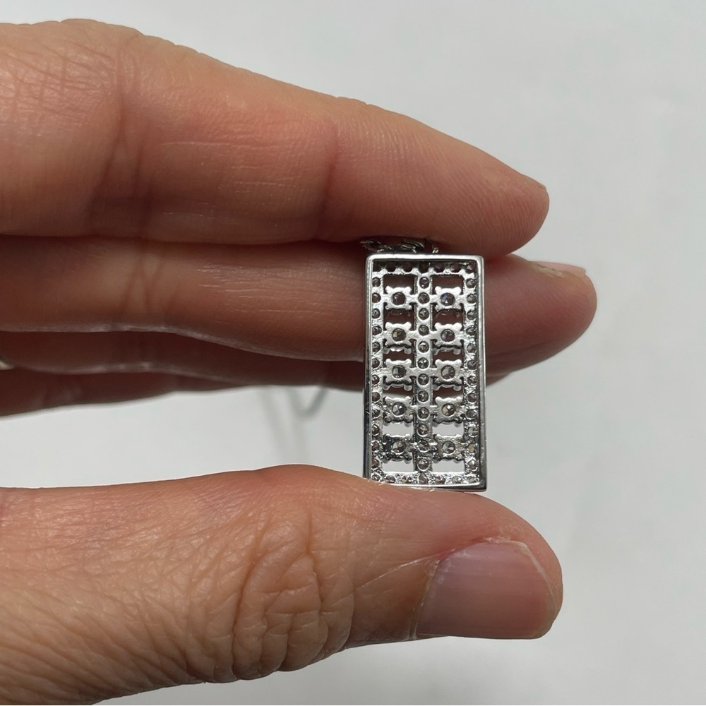 Rectangular Abacus Pendant Silver Necklace Chain … - image 4